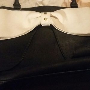 Betsey Johnson Bow Nanza perforated heart tote